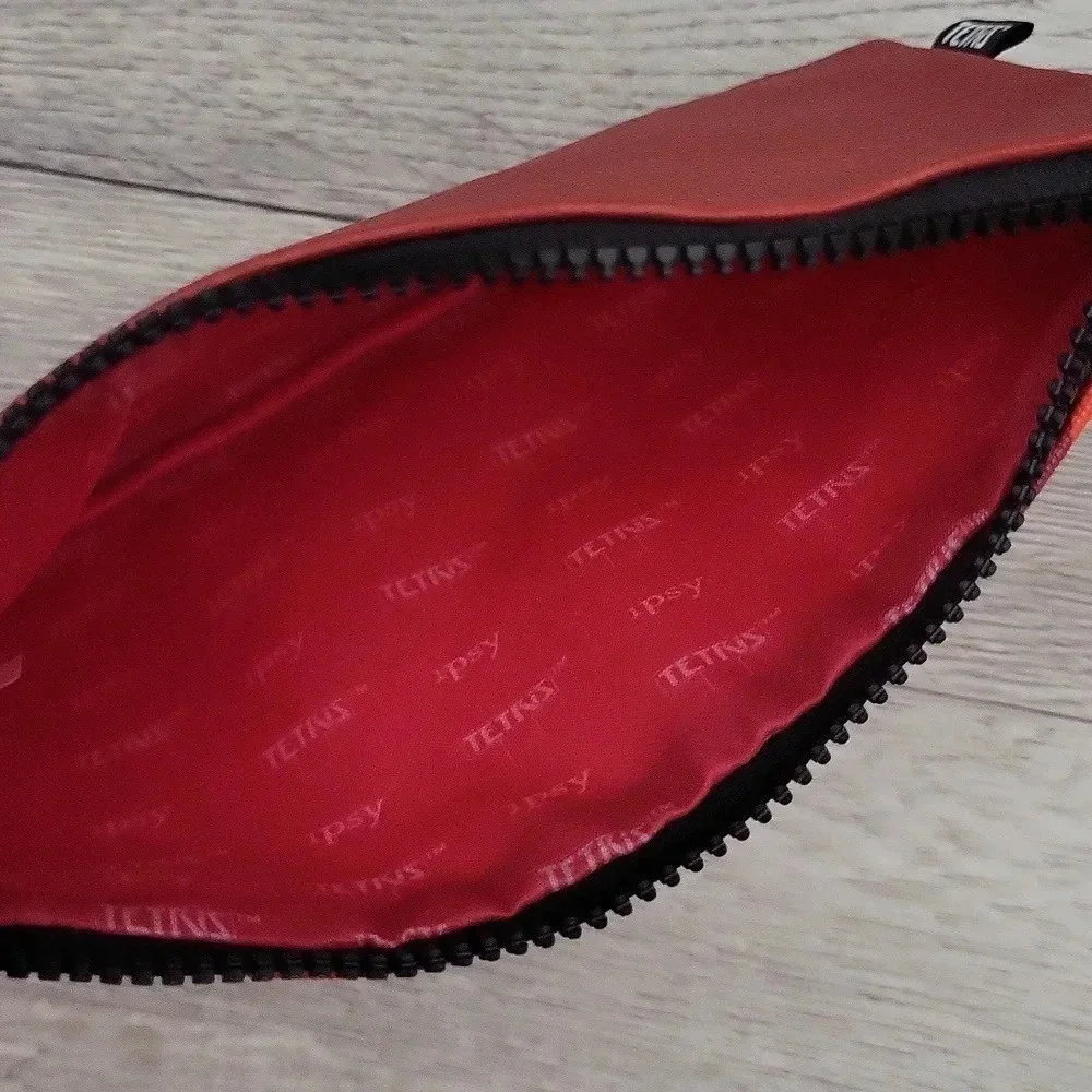 Ipsy‎ Tetris Red Zippered Cosmetic Pouch Gamer NWOT
